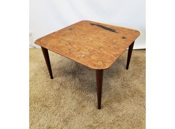 Primitive Handmade Low-Rise Square Wood Table