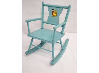 Adorable Vintage Turquoise Painted Wood Doll Rocking Chair - Peter Peter Pumpkin Eater