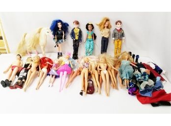 Mixed Lot Of Twenty Barbie & Disney Dolls & Accessories