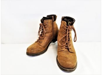Women's White Mountain Tan Ankle Length Combat Boots Size 8.5