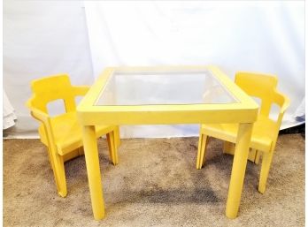 Rare Mid Century Modern Yellow Syroco Table & Chairs