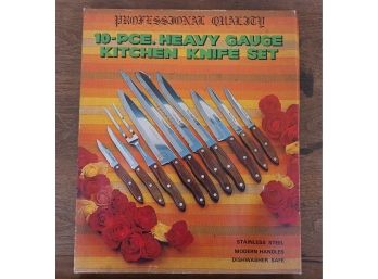 Vintage 10 Piece Heavy Gauge Kitchen Knife Set - Unused