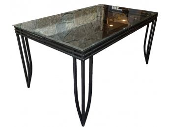 Glass Topped Metal Dining Table - Matches Item 791479