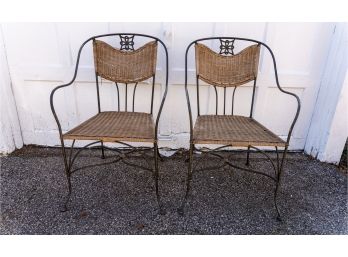 Vintage Pier 1 Rattan And Iron Armchairs