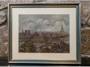 Vintage 'Paris - Vue Panoramique' Print By Maurice Legendre, Framed