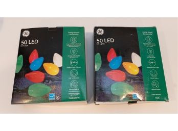 GE 50 LED C-9 Colored Lights - 2 Boxes