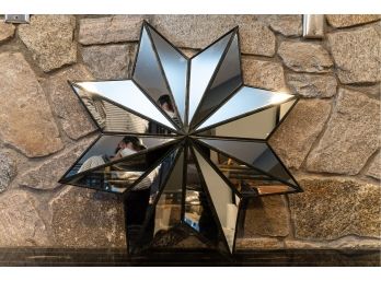 Large Dimensional Eight Point Star Accent Mirror W Metal Frame