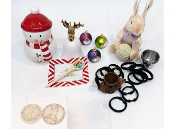 Collection Of Holiday Decor And Trinkets