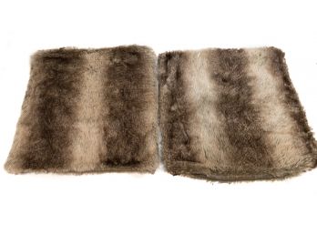 Tahari Home Faux Fur Accent Pillows - A Pair