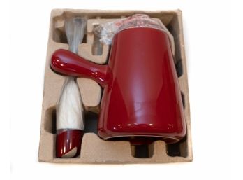 Ceramic Hot Chocolate Pot W Frother - New In Box