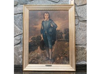 Vintage Print On Canvas 'Blue Boy' After Gainsborough Portrait - Framed