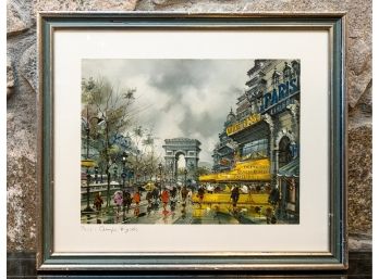 Vintage 'Paris - Champs Elysees' Print By Maurice Legendre, Framed