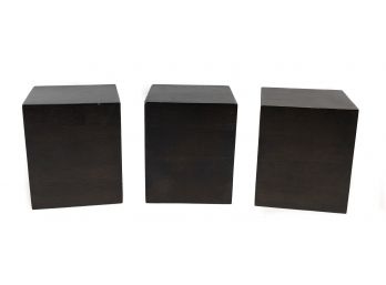 Trio Of  Wall Mounted Wood Cube Shelves