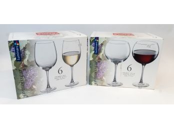 11 Luminarc Connoisseur Wine Glasses In Box - 1 White Wine Glass Missing  ( 2 Of 2 )