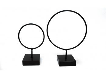 Two Piece Contemporary Ring Sculpture Set