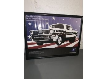 World Trade Center Memorial Poster Red White And Blue Americana Classic Cars