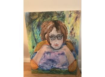 Large Unique  Oil On Canvas Portrait Artist Signed