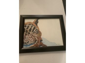 Unique Watercolor Painting Of A Creature (Bullfrog?) Signed By Artist.