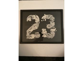 Michael Jordan Number 23 Lithograph / Stickers With Characters Hands From The Movie Space Jam