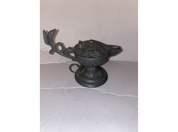Ornately Decorated Metal Lamp, Candle Holder, Incense Burner