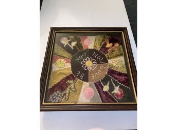 Vintage Floral Tapestry Needlework In A Shadow Box
