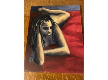 Nude Portrait Of Woman Oil On Canvas