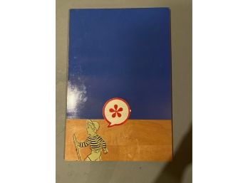 Contemporary Pop Art Painting On Wooden Panel Of Boy Hiking Signed By Rosko