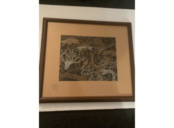 Abstract Underwater Ocean Scene Framed And Matted