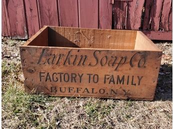 Wonderful Antique Larkin Soap Wooden Shipping Crate With Original Address Label!!