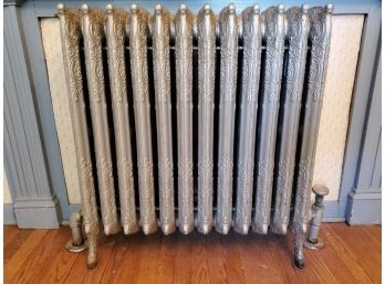 Ornate Antique Radiator Twelve Fin From Union Radiator Co. - Set In Dining Room - See Description