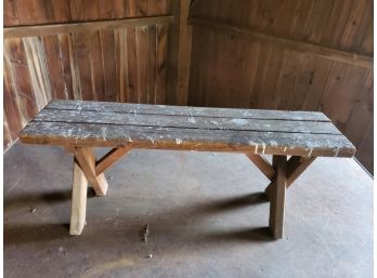 Vintage Wood Picnic Work Bench