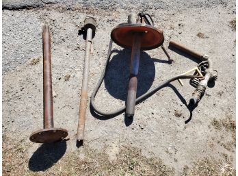 Group Of Vintage Grease And Gas Pumps & Nozzles