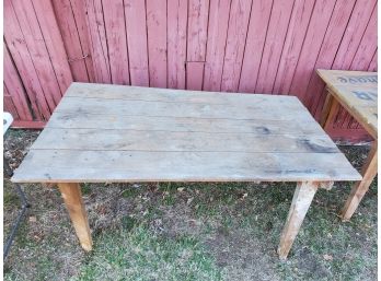 Vintage Handmade Wood Workshop Farm Table