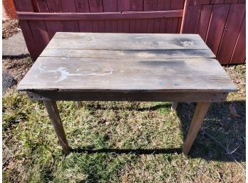 Antique Handmade Wood Shop Table