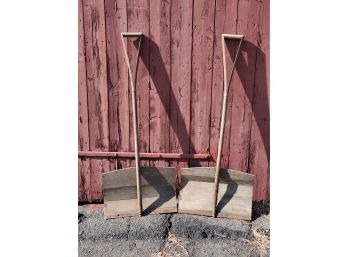 Antique Pair Of Awosso Mfg Co Wooden Shovels