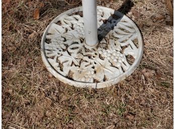 Vintage White Cast Metal Umbrella Stand