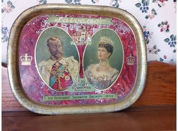 Antique Rheinhardt Salvador Brewery Limited King George V And Queen Mary Beer Tray