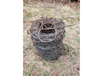 Vary Cool Antique Barbed Wire Spool & Holder - AS IS