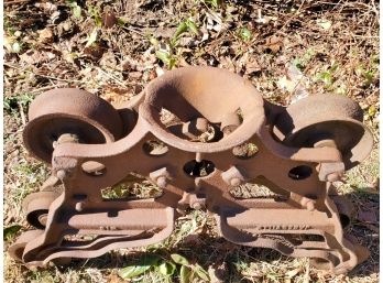 Antique Cast Iron Janesville Hay Tool Trolley Pat. 1909 Farm Barn Pulley Janesville WI