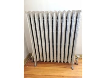 Antique Cast Iron Twelve Fin Ornate Radiator From The Union Radiator Co. - Set In Front Room Parlor