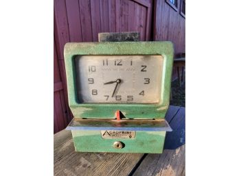 Very Cool Vintage Acroprint Time Recorder Turquoise Industrial Time Clock