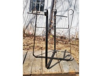 Vintage Black Wrought Iron Planter Stand / Table