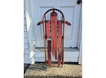 Vintage Wood & Metal Snow Sled