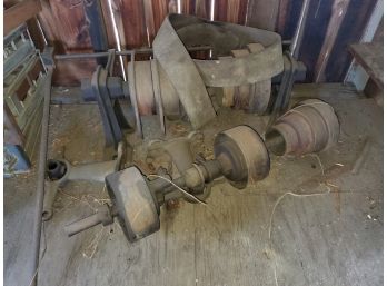 Vintage Farm Equipment Gears And Pulleys - See Description