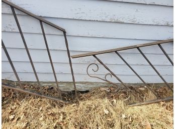 Vintage Wrought Iron Railing (set 2) S Shaped Scroll Work Design