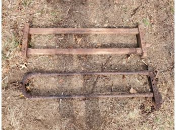 Two Antique Cow Dairy Farm Stanchions - Wood & Metal Versions