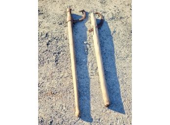 Antique Primitive Wood Handled Hook Tool Farm Implement