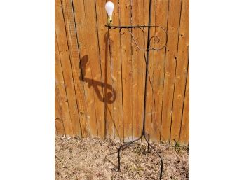 Vintage Black Single Arm Wrought Iron Floor Lamp