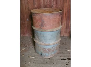 Vintage 55 Gallon Metal Drum - Beautiful Patina! Filled With Old Rope