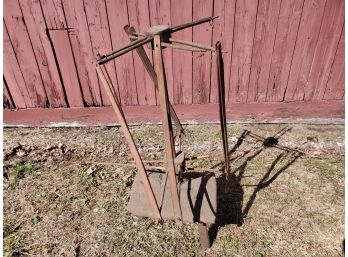 Awesome Antique Primitive All Wood Handmade Yarn Winder - Farmhouse Attic Find!